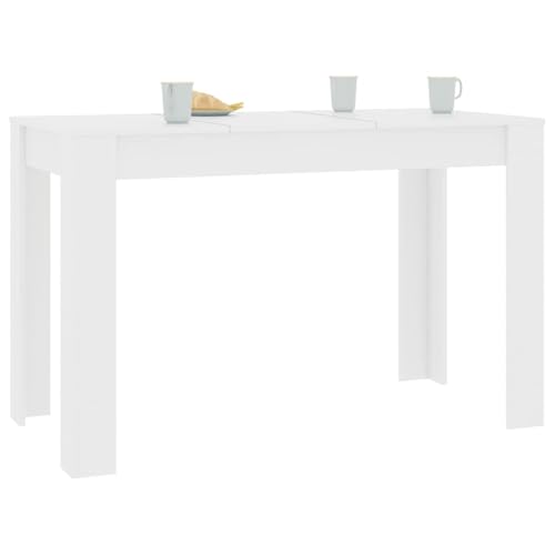 Mesa de comedor blanca rectangular de 120 x 60 cm en madera de ingeniería 5