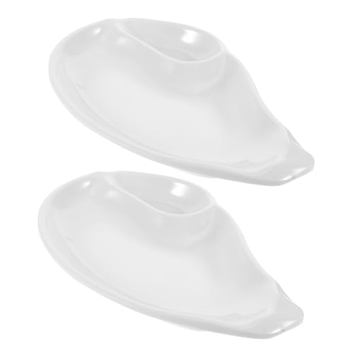 Alipis 2Pcs Snack Dish Multi Function Dumpling Plates for Serving Appetizers Fries and Dips Easy to Clean and Store for Home Parties and Restaurants