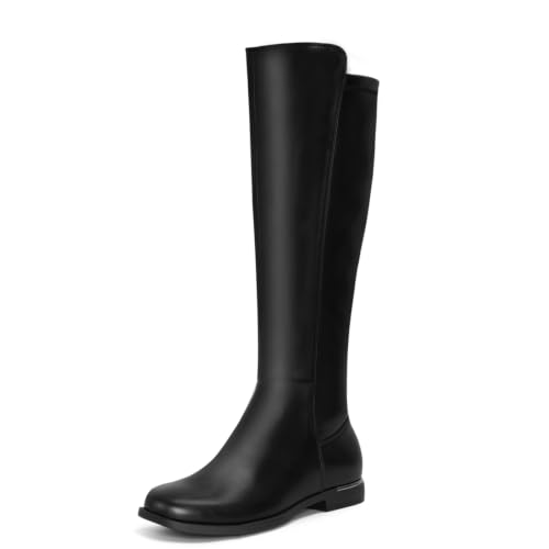 IUV Square Toe 1-Inch Flat Knee High Boots for Women Side Zipper by IUV - Used condition - US$56.39