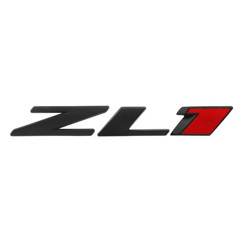 Image of 3D Raised Letters ZL1 Emblem Metal with Adhesive Backing for Chevy Comaro Automotive Decoration(Black Red)