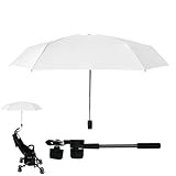 Strmolt クリップオンチェア傘、ベビー傘ベビーカー - ベビーカー傘360°調節可能なクランプ付きベビーカー傘,UVカットチェアパラソル、ベビーカー用日傘、ベビーカー用ベビーカー