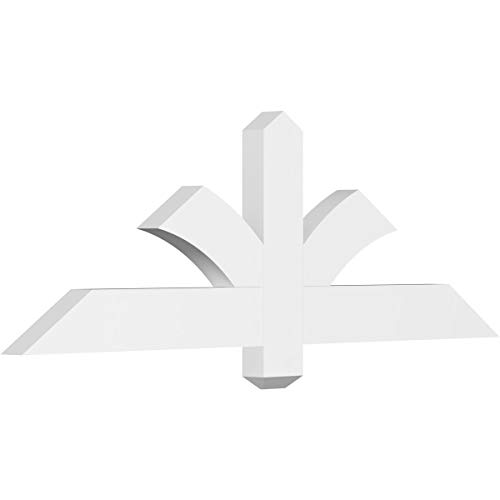 Ekena Millwork GBP048X16X0204RED00 Redmond Architectural Grade PVC Gable Brackets 48"W x 16"H x 2"D x 4"F, 8/12 Pitch