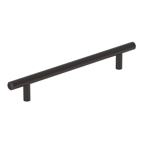 Image of Amerock 7 inch Bar Pulls Oil-Rubbed Bronze Drawer Pull | 7 inch (178mm) Center-to-Center Mounting Distance and 9-3 /8 inches Overall Length, Durable Carbon Steel Cabinet Hardware