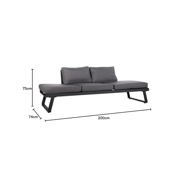 OUTLIV. Gartenliege Lucca Aluminium Dunkelgrau