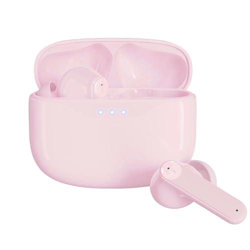 Image of Soundwave A1 Plus (2025 Edition) Active Noise Cancelling Earbuds, 6 Mics, 48H Total Playtime, 15 Mins = 6 Hours Playtime - Pink