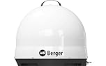 BERGER Move 3.0 Mobile Satelliten-Antenne | Parabolantenne für Satellitenempfang | Portable Outdoor Camping SAT - Antenne weiß