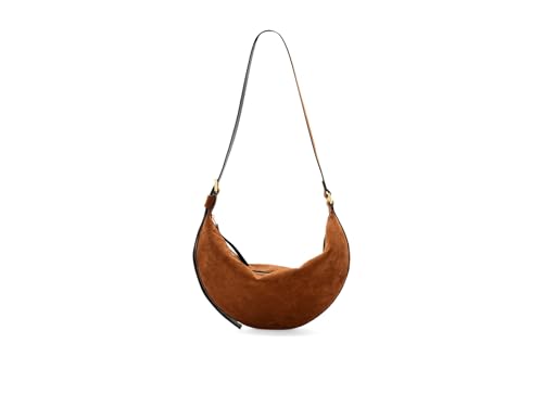 Halfmoon Suede Shldr, Cognac Brown