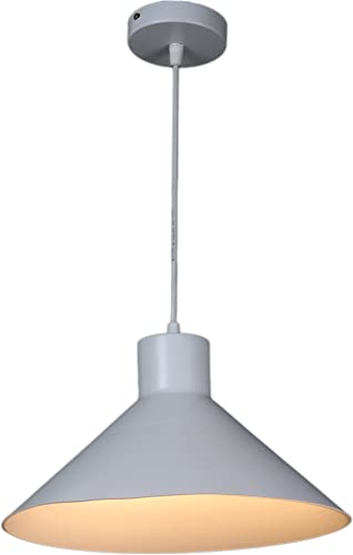 Image of MONI Lights Modern Pendant Ceiling Light for Living Room, Dining Room & Kitchen | Matte White Hanging Lamp | Home Decor Lighting Fixture for Bedroom & Cafe Ambience