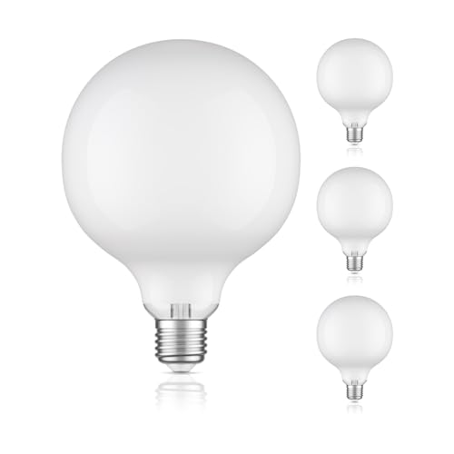 ledscom.de 4 pezzi E27 lampadina LED, G125, bianco caldo (2700