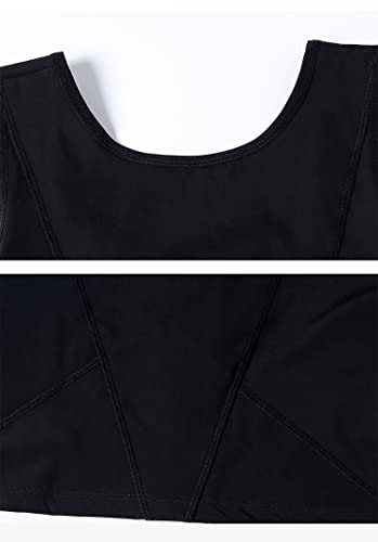 HEARTTOUCH Men's Body Shaper Chest Binder Flat Compression 3 Rows Clasp Bust Corset Vests Compression Slimming Undershirt4