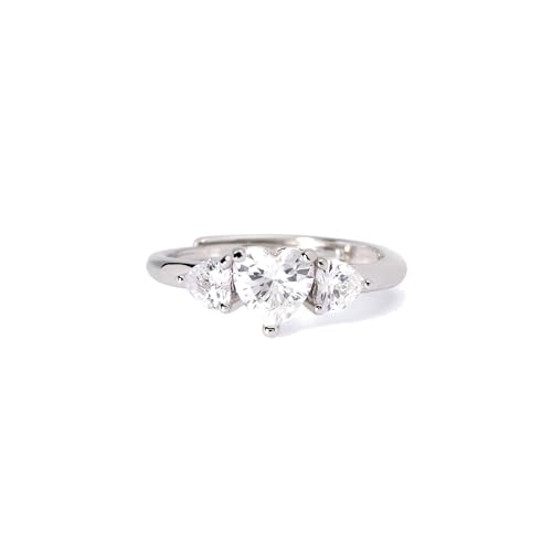 Bague en argent véritable MABINA sertie de zircones coeur premium