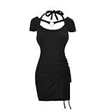 Landofgenie Damen Schwarz Kleid Mini Club Kleider Für Frauen Kurze Kleider Enge Kleider Für Teens L
