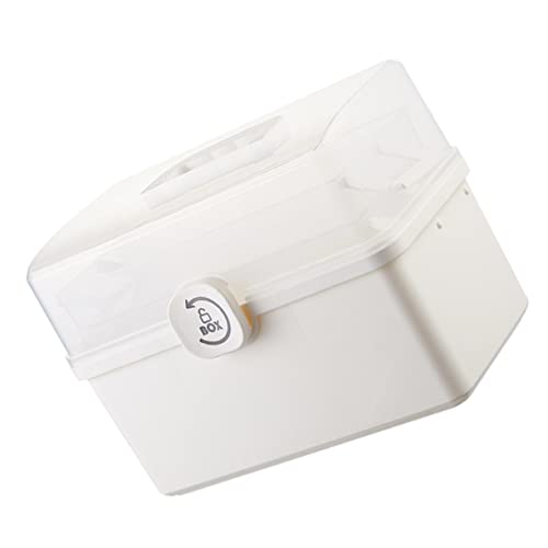 TOVINANNA 1個 ボックス 箱 援助 キット 家族 用品 品保管庫 デラックス 場合 隠し場所 錠剤容器 お金 蓋 主催者 大きい 最初 階層化された 非常用収納ケース バッグ Pp 白い