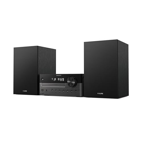 Philips TAM4555 Mikro-Hi-Fi-Anlage – 100 W, Bassreflex, DAB+/UKW, CD, USB, Audio-Eingang, Bluetooth 5.4, Auracast, Fernbedienung, Digitale Soundvoreinstellungen, umweltfreundliche Verpackung