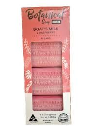 Australian Botanical Soap, Goat's Milk and Raspberry, Natural Base, 8 Bars x 193g, Pink, 193 g (Pack of 8)