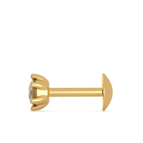 Malabar Gold & Diamonds Yellow Gold Nose Pin for Women 22 k | 22k BIS Hallmark (916) Nose Stud for Women and Girls with Piercing