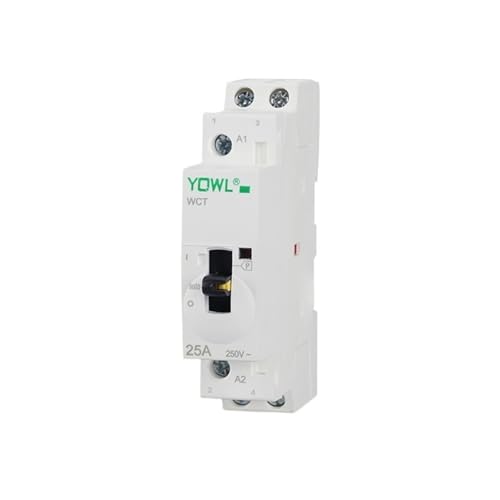 Contacteur 25A AC 220V modulaire 1NO 1NC commutateur manuel rail DIN