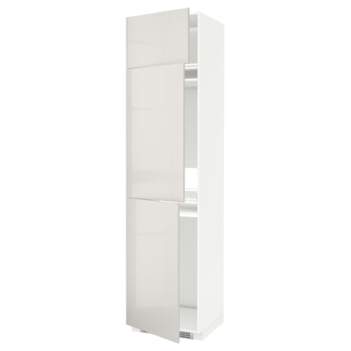 ProTuning METOD High Cab f Nevera/congelador con 3 puertas, blanco/Ringhult gris claro, 60 x 60 x 240 cm