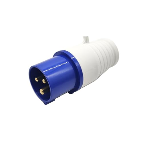 Elecbee 60309 230V Power Connector Blue Commando Male Plug 16A 16 Amp 3 Pin 2P+ E (Ground)