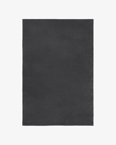 Floor Theory Area Rug Hand Tufted Wool Pencil Grey 7x7 ft Square Carpet