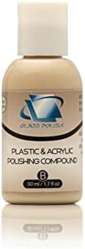 Glass Polish 14017 Plastic & Acrylic Polishing Compound for Professional High-Gloss Micro Finishes - 1.7oz (50ml)