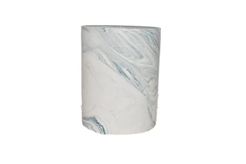 6" Sea Blue & White Marbled Look Artisanal Ceramic Kitchen Utensil Holder #TOP26