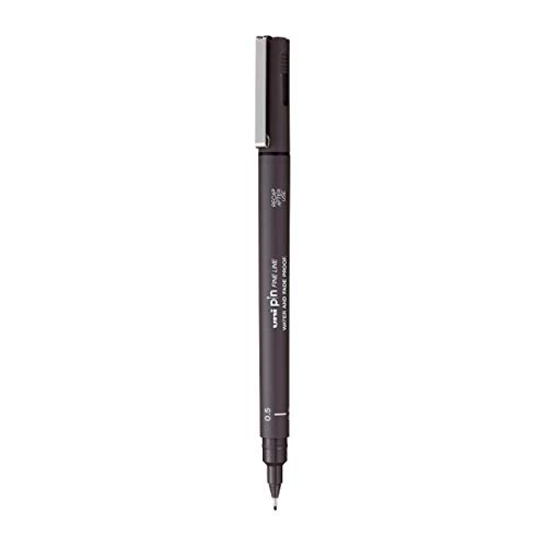 Image of uni-ball PIN-200 0.5 mm Fineliner Drawing Pen, Dark Grey Ink, Pack of 1