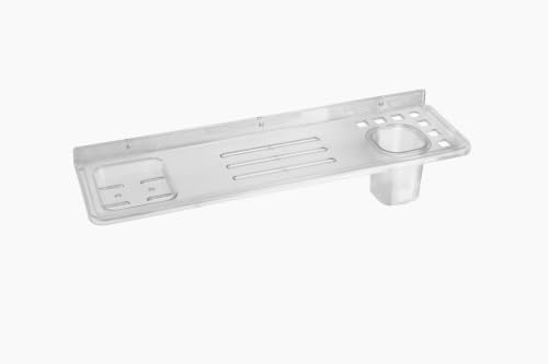 Image of RAB ABS Plastic Organizer | Corner Wall Mounted Storage Rack with Soap & Toothbrush Holder | Space Saving Bathroom Utility Holder (Code:- U- 312, Soap Dish with Paste Holder, Pack of 1 Piece)