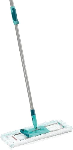 Leifheit rückenschonender Bodenwischer Profi XL Micro Duo Telescope, Teleskopstiel 87-142cm aus...