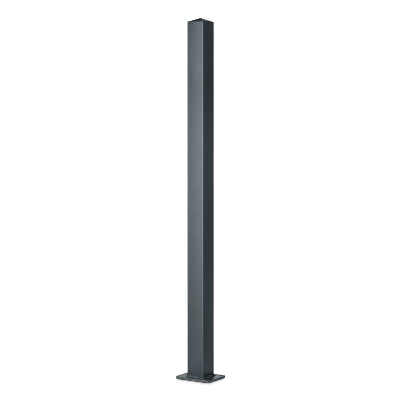 Gardenode Easy Clôture Poteau Aluminium sur Platine Universel Chapeau Inclus H1.86 m Gris
