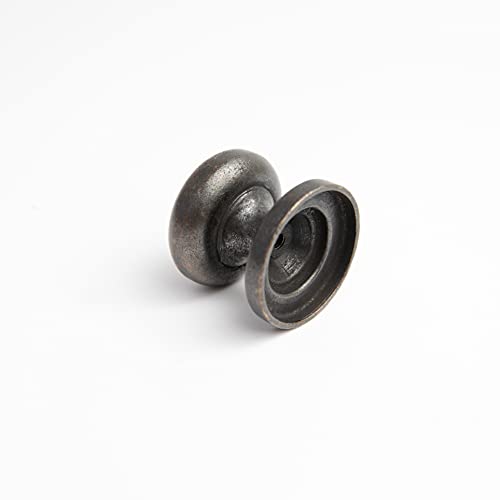 HARMAC HOUSE Vintage Cabinet Knobs 2 Pack Heavy Duty Antique Bronze Round Pull Handles, 32mm Diameter,Solid Kitchen Cupboard - Image 4