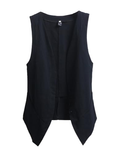 IDEALSANXUN Womens Linen Vest Tops Sleeveless Spring Summer Blazer Jackets