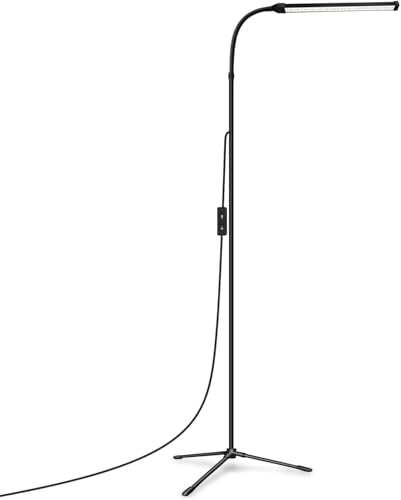 JCOTTON Lampadaire LED pour Salon et Extensions de Cils - Lampe de Lecture sur Pied à Température de Couleur Personnalisée