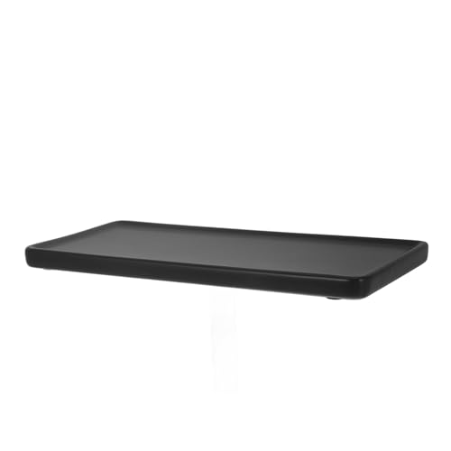 Plato rectangular de cerámica estilo japonés negro miniatura 1