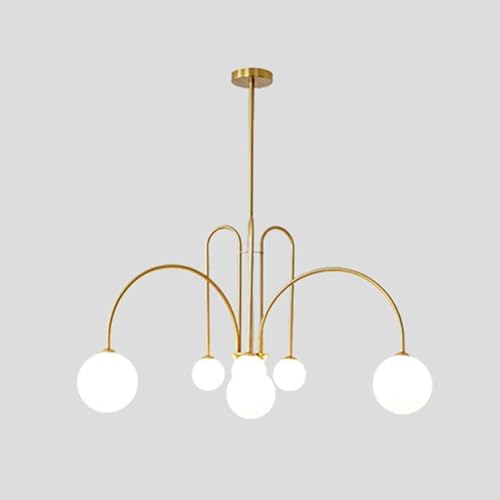 Lustre E27 scandinave 6 têtes noir haricots magiques pour salon moderne