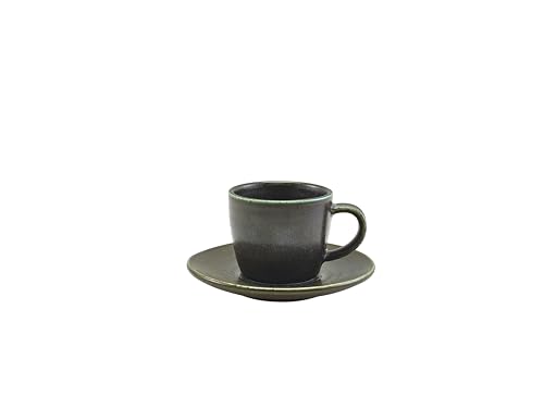 Soucoupes noires Genware Terra 11,5 cm pour pause café chic