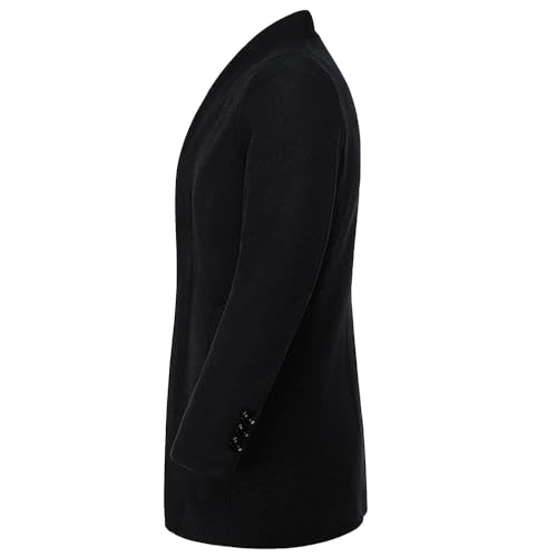 YOUTHUP Cappotto da Uomo Invernale in Lana Spessa Trench Cappotto di Media Lunghezza Slim Fit Imbottito Caldo Casual Peacoat