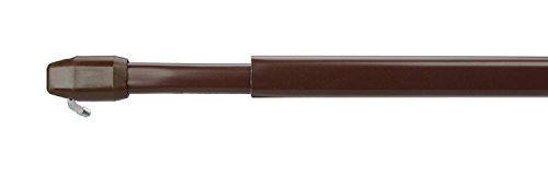 WR-Design 2er Set Vitragestange Scheibengardinen Stange Farbe braun - 30-180 cm ausziehbar (80-140 cm) Cover