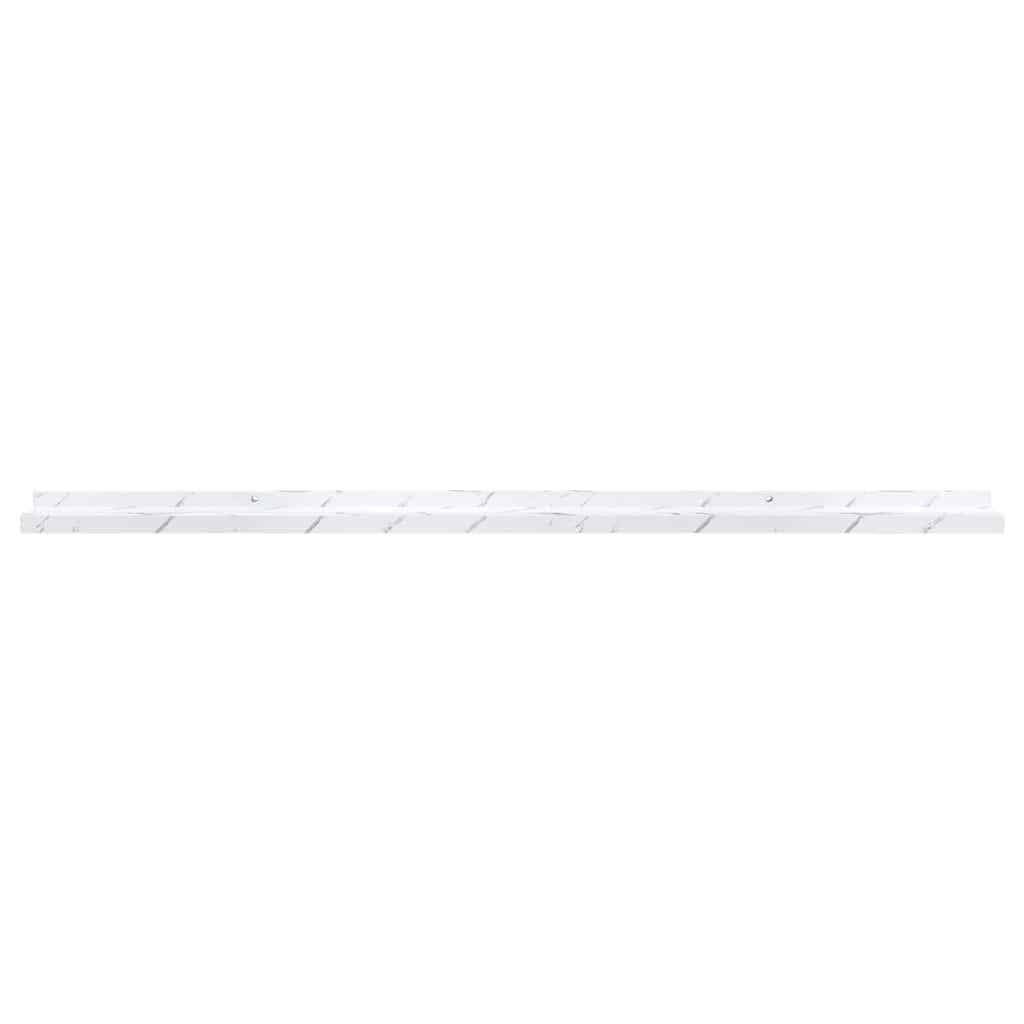 Juego de 4 estanterías de pared con aspecto de mármol blanco, estantes flotantes de madera, estantes decorativos de pared para salón, pasillo y oficina, 115 x 9 x 3 cm