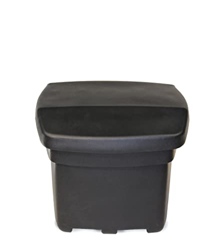 FCMP Outdoor - Outdoor Salt, Sand, and Storage Bin – Industrial Deck Box, Multi-purpose for Entranceways, Porch, Patio (SB140-BLK) Black (5 cu ft)