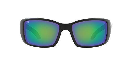 Costa Del Mar Men's Blackfin 580G Round Sunglasses, Matte Black/Copper Green Mirrored Polarized-580G