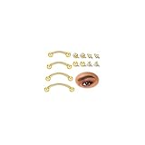 Vegolita 4PCS 16G Titanium Eyebrow Piercing Jewelry for Women Men Curved Barbell Internally Threaded CZ Tiny Vertical Labret Lip Ring Conch Rook Daith Helix Piercing Jewelry Gold 6-12MM