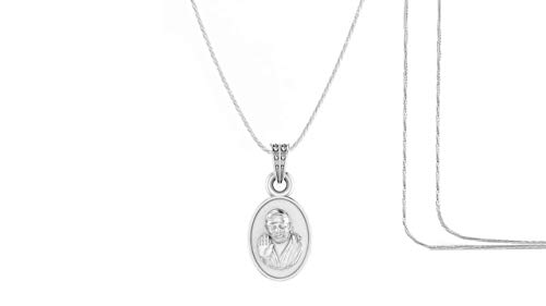 Pendentif Dieu Sai Baba chaîne argent sterling collier mixte locket_01 S