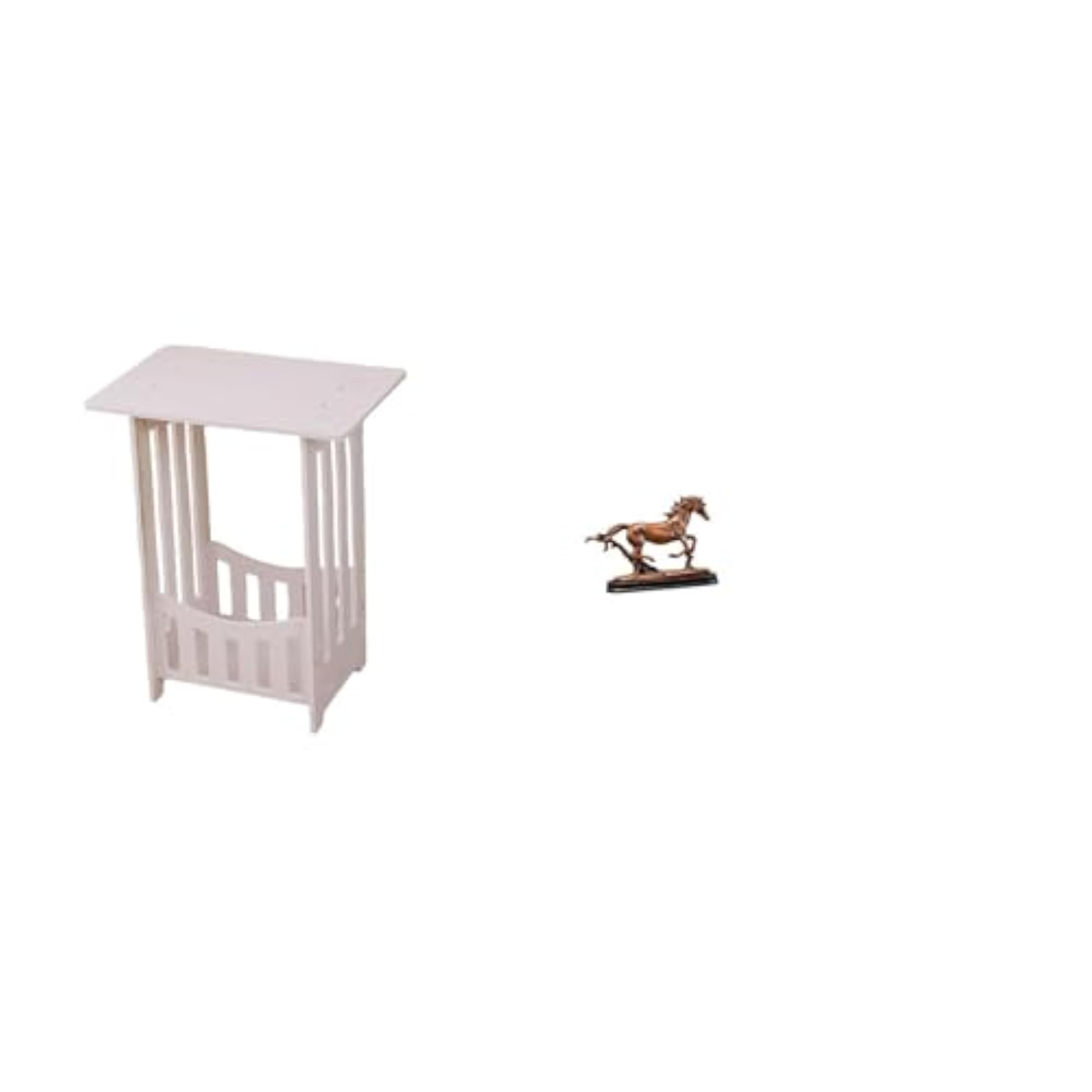 Practical Bedside Table with Sculpture Figurine Artwork