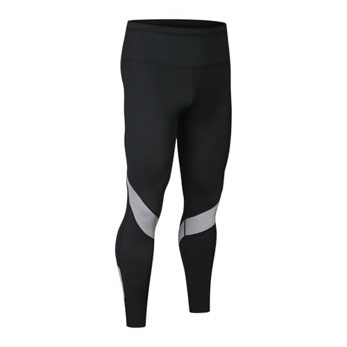 Generisch Mallas deportivas para hombre, color bloque, ropa interior funcional, transpirable, informal, largas, para fitness, correr, deporte, cómodas, suaves, ligeras, para correr, Bk2, 4XL
