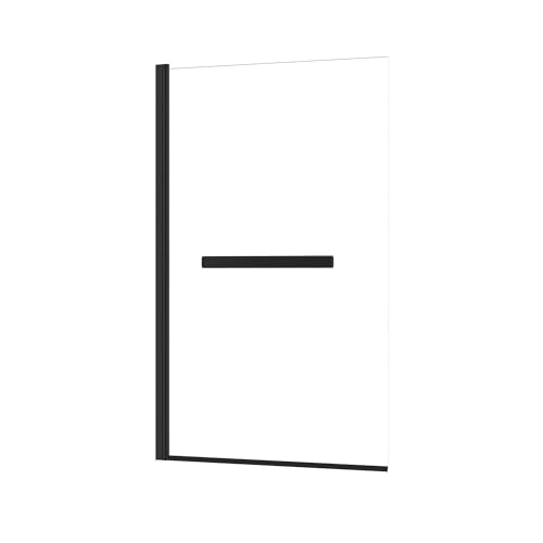 Marwell Black Touch - Mampara plegable para bañera (120 x 70 cm, cristal de seguridad de 4 mm, marco de aluminio de alta calidad), color dorado