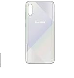  phonmatic Vitre Arriere Cache Batterie de Remplacement Coque Arriere Plastique pour Samsung Galaxy A70S avec adhesif et Logo (Blanc)