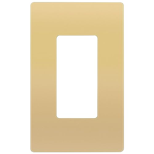 Image of ENERLITES Elite Series Screwless Decorator Wall Plate Child Safe Outlet Cover, Size 1-Gang 4.68 inch H x 2.93 inch L, Unbreakable Polycarbonate Thermoplastic, SI8831-GD, Glossy, Gold