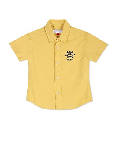 Image of U.S. Polo ASSN. Kids Half Sleeve Shirt for Boys - 100% Cotton, Spread Collar, Casual Shirt for Boys, Smart Everyday Wear