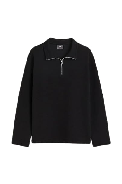 a to z creation Fleece Solid Casual Loose Fit Long Sleeves Sweatshirt For Men | Half Zipper Sweatshirt For Winter Wear Black, Medium-picture-30